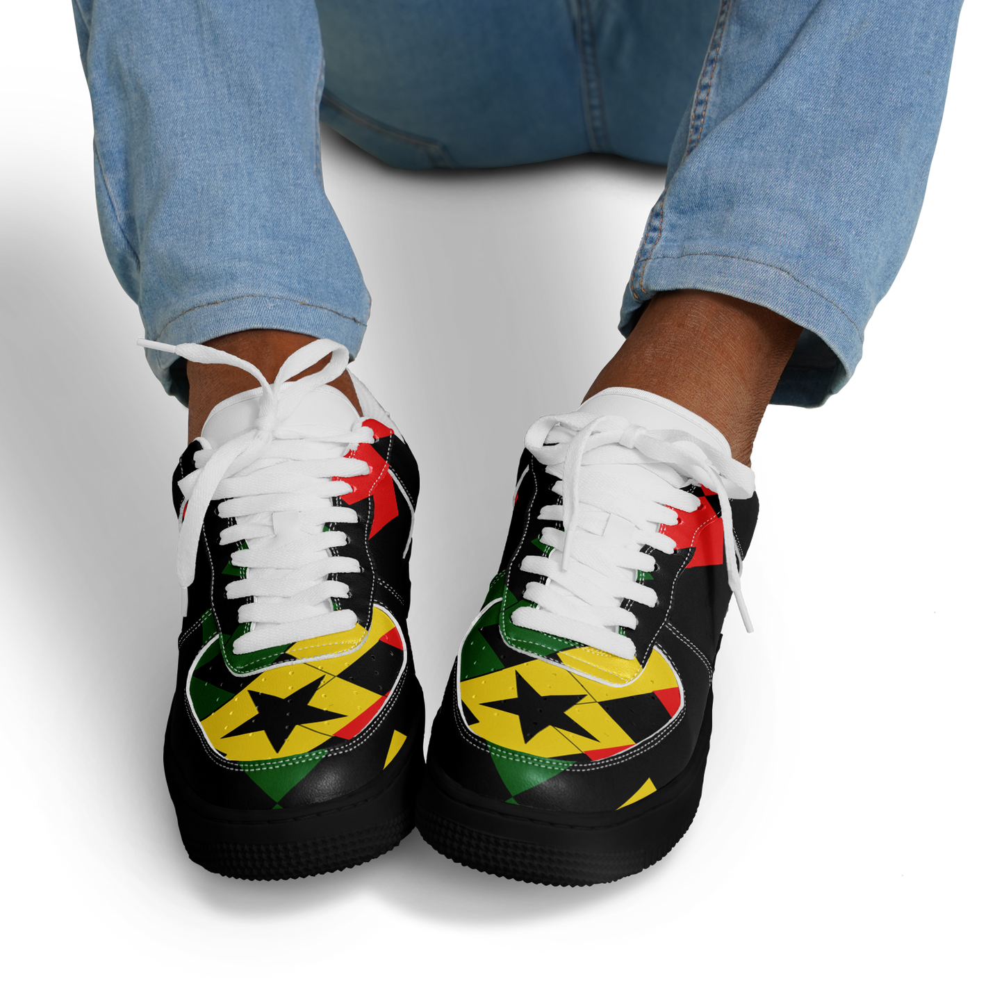 Men's Red Yellow Green and Black Stars Core Low Shoes
