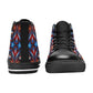 Men's Patriotic Red White Blue Geometric All Over Print Classic High Top Canvas Shoes.