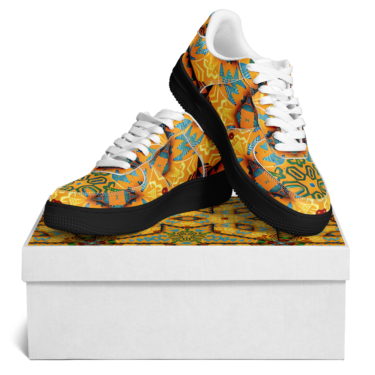 Women's Golden Kaleidoscope Pattern Core Low Shoes