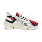 Men's Red Black & White Geometric Pattern All Over Print Mesh Workout Sneakers
