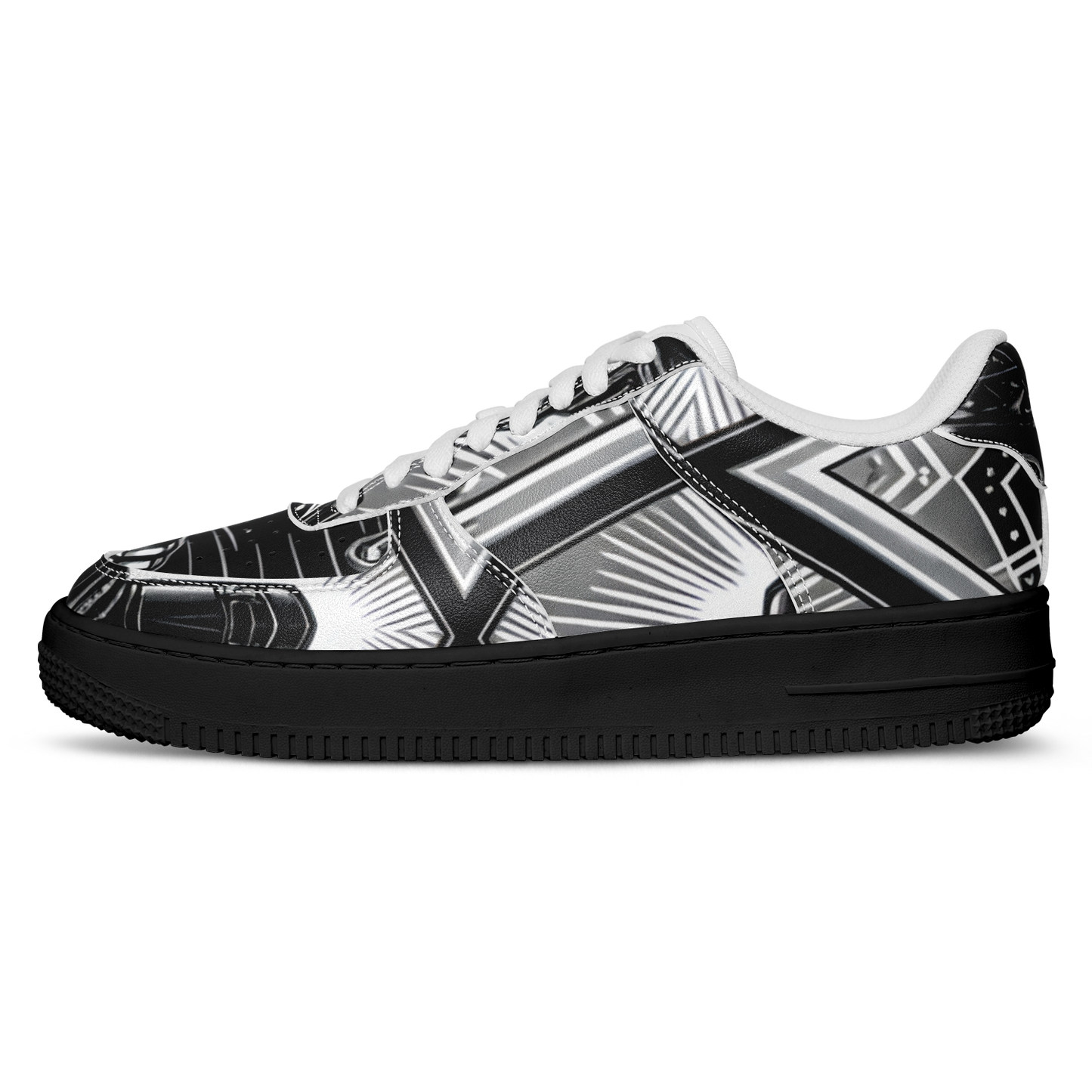 Women' Monochrome Gothic Kaleidoscope Pattern All Over Print Core Low Shoes