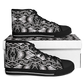 Women’s Black Intricate Silver Chain Tattoo Pattern High Urban Peak High Top Shoes