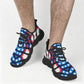 Men's Red White Blue Geometric Pattern All-Over Print All Over Print Twisted Sole Sneakers
