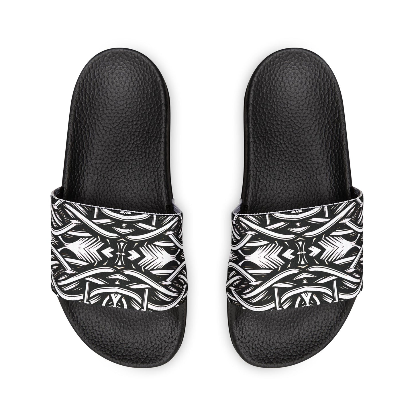 Women's Black Chain Link Slide for Casual, Beach & Pool Removable-Strap Sandals