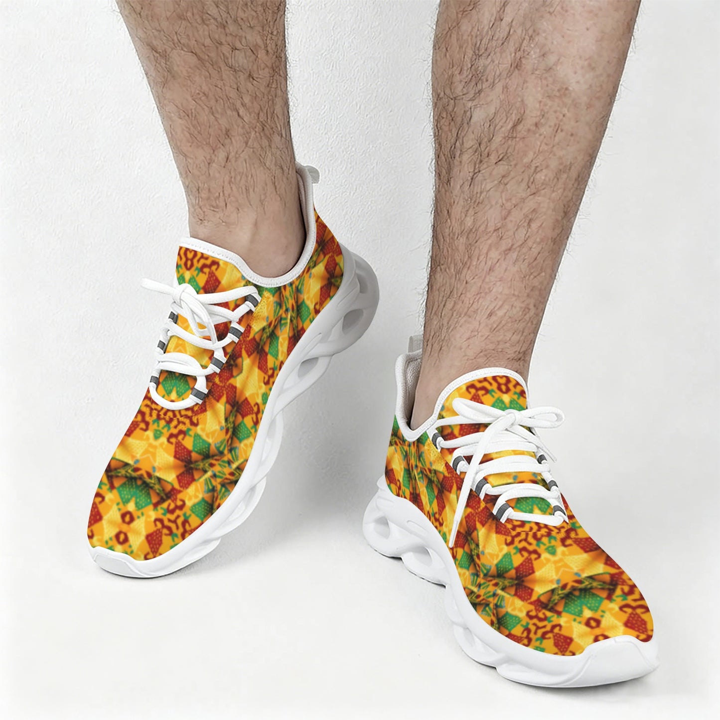 Men's Vibrant Autumn Kaleidoscope Pattern All Over Print Twisted Sole Sneakers