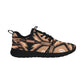 Men's Brown Geometric Pattern All-Over Print Men's Pull Loop Sneakers (Model 02001)
