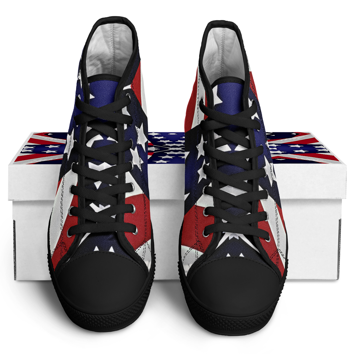 Women's Patriotic Star Flag Polo Shirt Urban Peak High Top Shoes