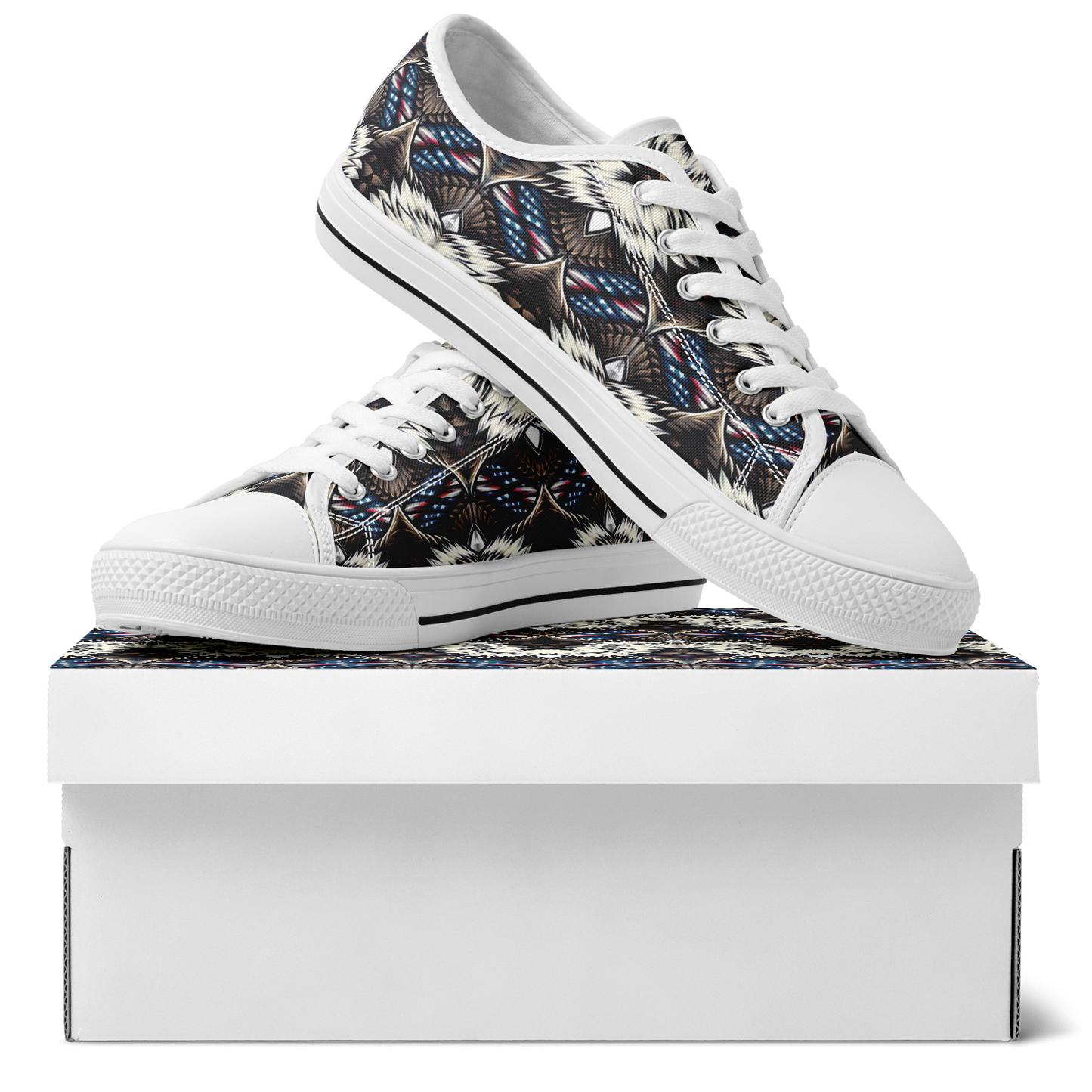 Women's Bold Geometric Pattern All-Over Print Urban Peak Low Shoes