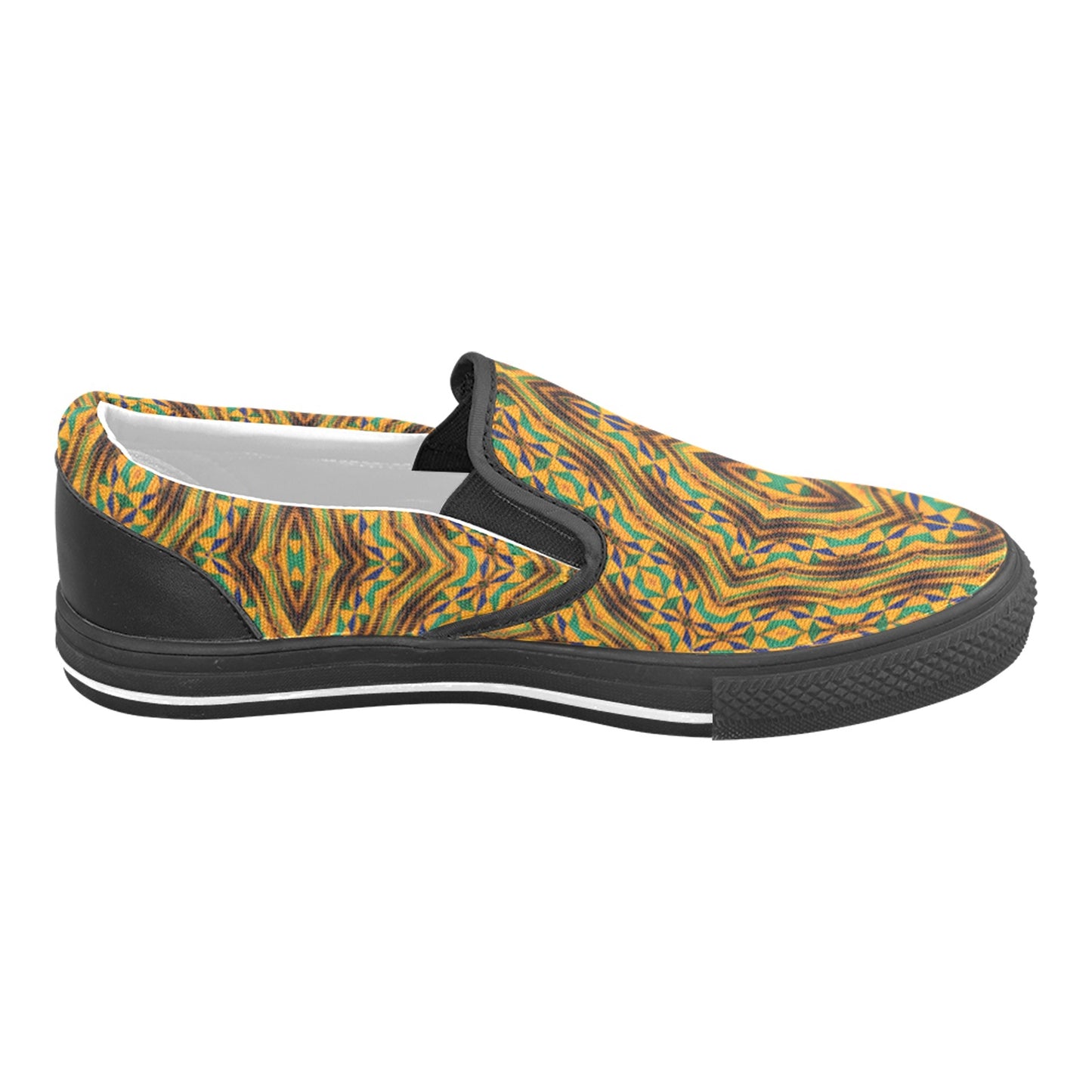 Men's Bold African Kente Inspired Pattern Men's Slip-on Canvas Shoes