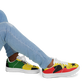 Men's Red Yellow Green and Black Stars Pattern All Over Print Urban Peak High Top Shoes