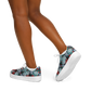 Women's Red & Teal Aztec Geo Pattern All-Over Print Core Low Shoes