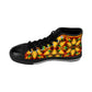 Men's Vibrant Kaleidoscope Flame Pattern High-Top Sneakers