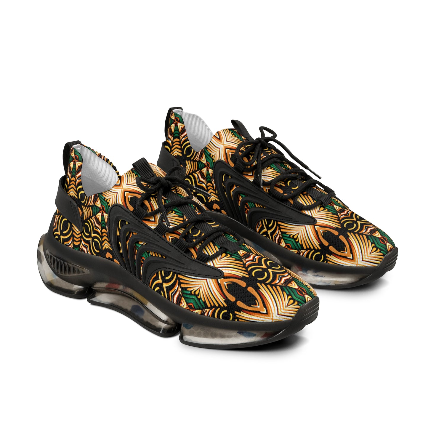 Men's Tribal Geometric Pattern Athletic Mesh Sneakers