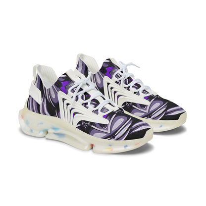 Women's Purple Swirl Mesh Sneakers with White Sole
