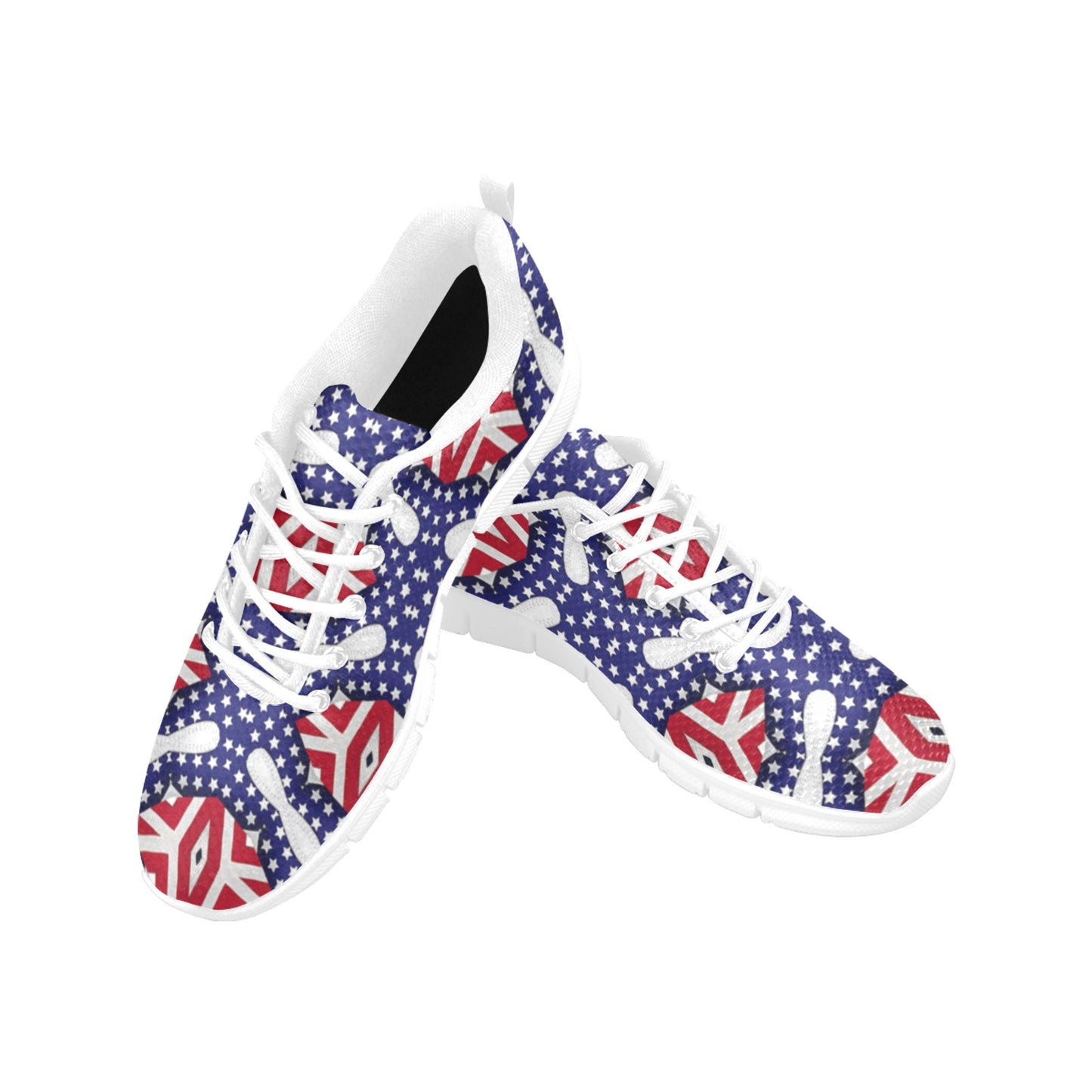 Men's Patriotic Stars & Stripes All Over Print Breathable Running Shoes