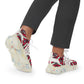 Men's Red Geometric Kaleidoscope Pattern Athletic Mesh Sneakers