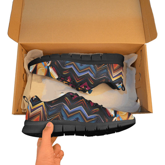 Women's Bold Geometric Pattern All-Over Print Breathable Running Shoes