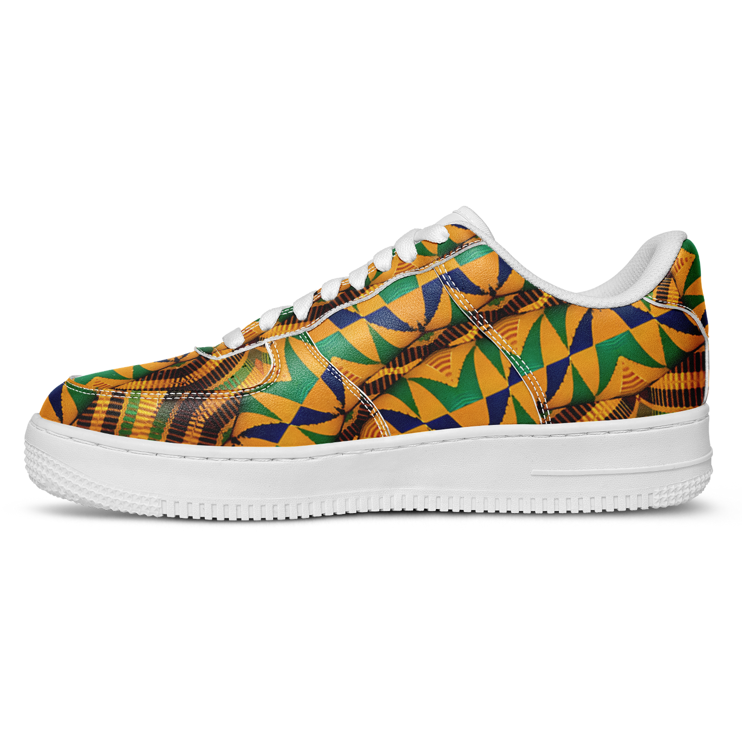 Men's Vibrant African Kente Geometric Pattern All-Over Print Core Low Shoes