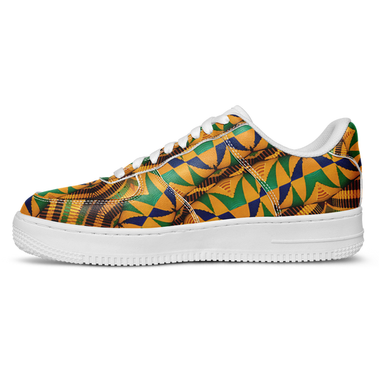Men's Vibrant African Kente Geometric Pattern All-Over Print Core Low Shoes