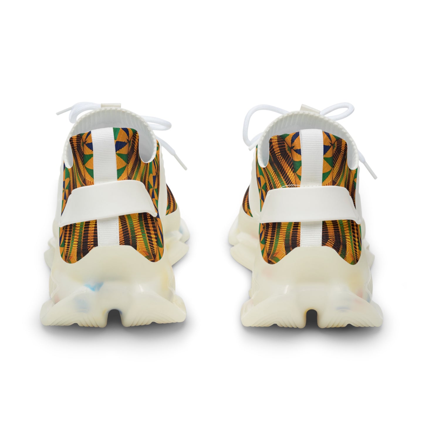 Men's Geometric Tribal Print Mesh Athletic Sneakers