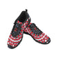 Men's Red, Black & White Psychedelic Pattern All-Over Print Breathable Running Shoes