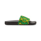 Women's Green & Yellow Kaleidoscope Removable-Strap Pool Slides