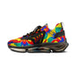 Men's Bold Rainbow Kente-Inspired Geometric Pattern All Over Print Mesh Sneakers