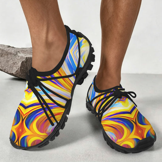 Men's Abstract Sunburst Pattern All Over print Outdoor Training Shoes
