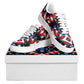 Women's Red White Blue Geometric Pattern All-Over Print Core Low Shoes