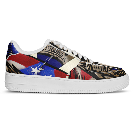 Men's Patriotic Star Kaleidoscope Pattern All-Over Print Core Low Shoes