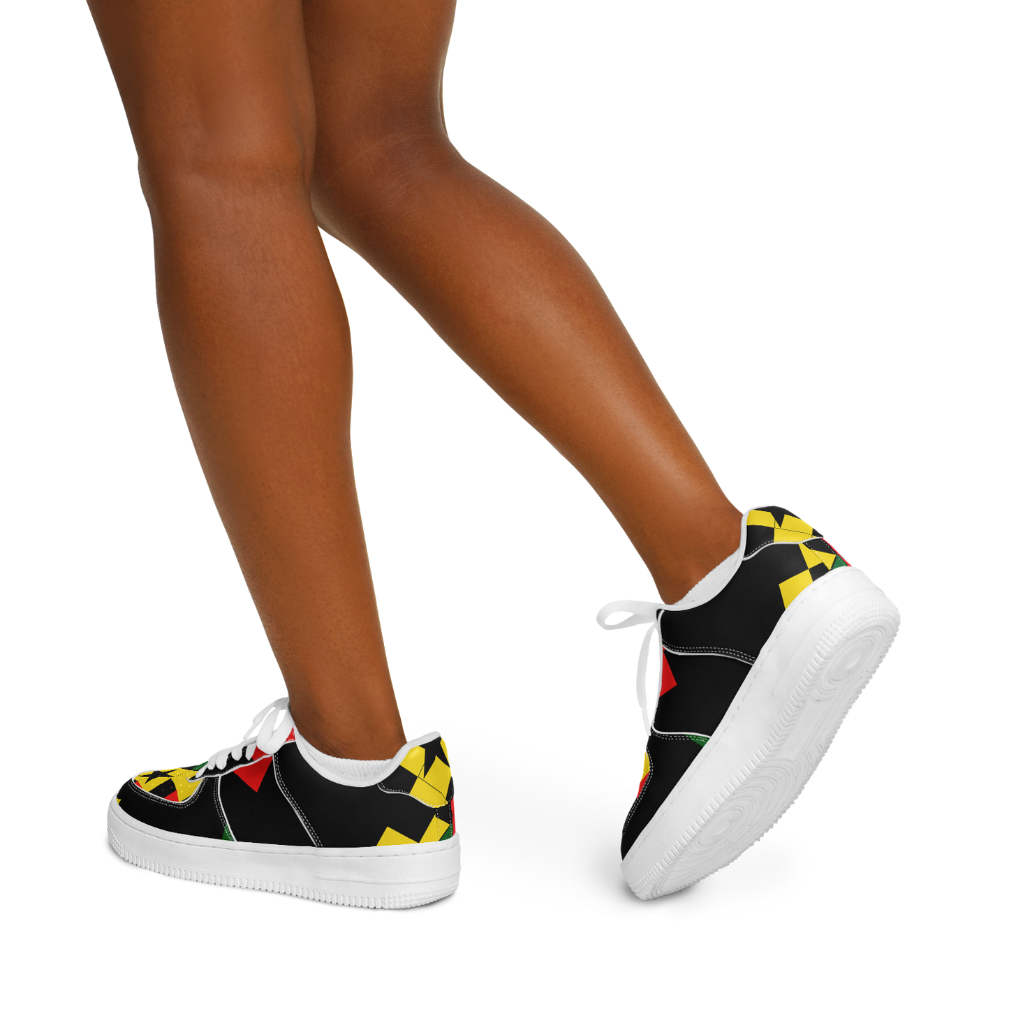 Women's Red Yellow Green and Black Stars Core Low Shoes