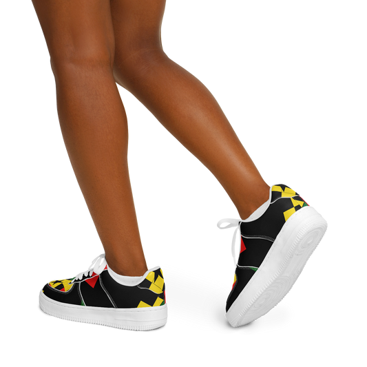 Women's Red Yellow Green and Black Stars Core Low Shoes