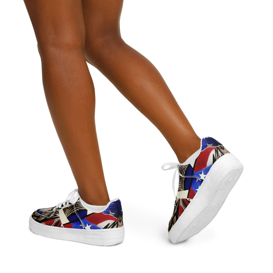 Women's Patriotic Star Kaleidoscope Pattern All-Over Print Core Low Shoes