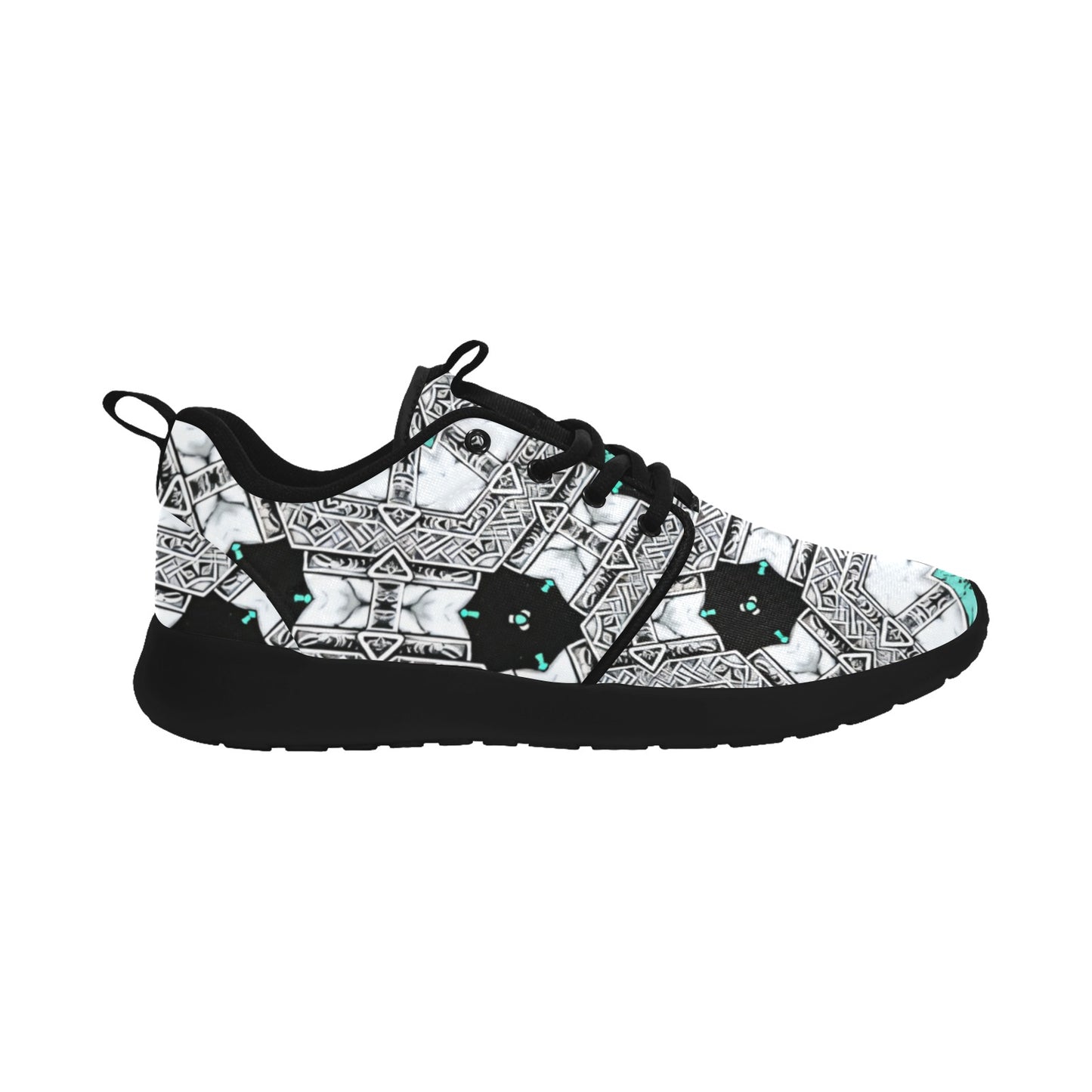 Men's Kaleidoscope Geometric Pattern All Over Print Pull Loop Sneakers