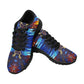 Women's Blue & Red Kaleidoscope Pattern All-Over Print Running Shoes.