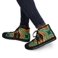Women's Green & Gold Psychedelic Floral Pattern All-Over Print Urban Peak High Top Shoes