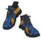 Men's Bold Blue & Gold Abstract Pattern All-Over Print All Over Print Twisted Sole Sneakers
