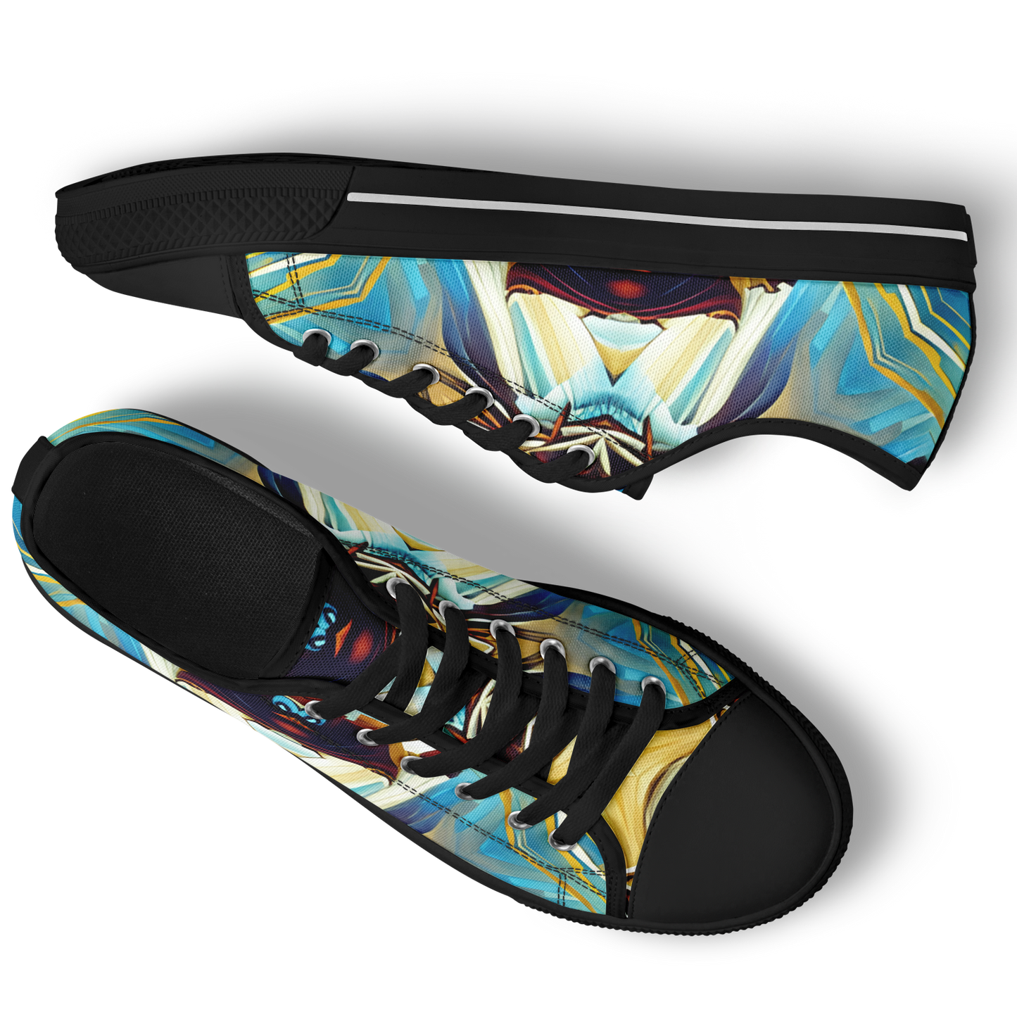Women's Abstract Teal & Gold Pattern All Over Print Urban Peak Low Shoes