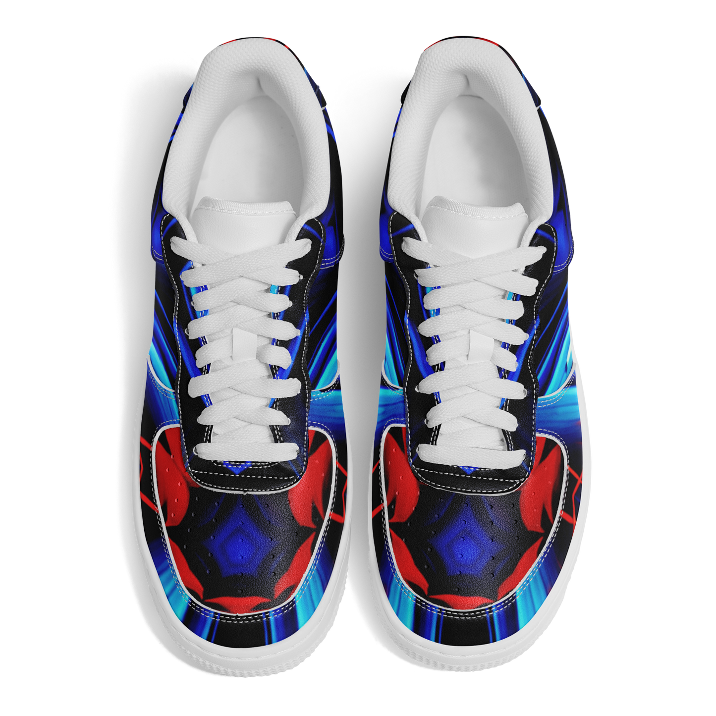 Men's Blue & Red Kaleidoscope Pattern All Over Print Core Low Shoes