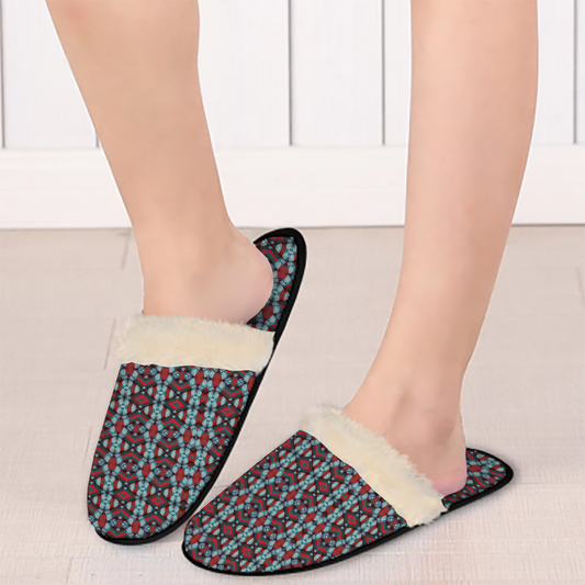 Women's Custom Fuzzy Plush Soft Non-slip Slippers