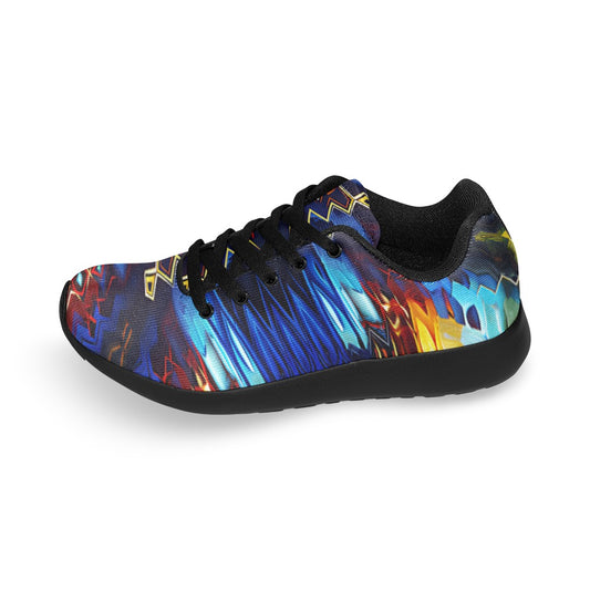Men's Blue & Red Kaleidoscope Pattern All-Over Print Men’s Running Shoes