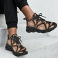 Women's Brown Geometric Pattern All-Over Print Twisted Sole Sneakers