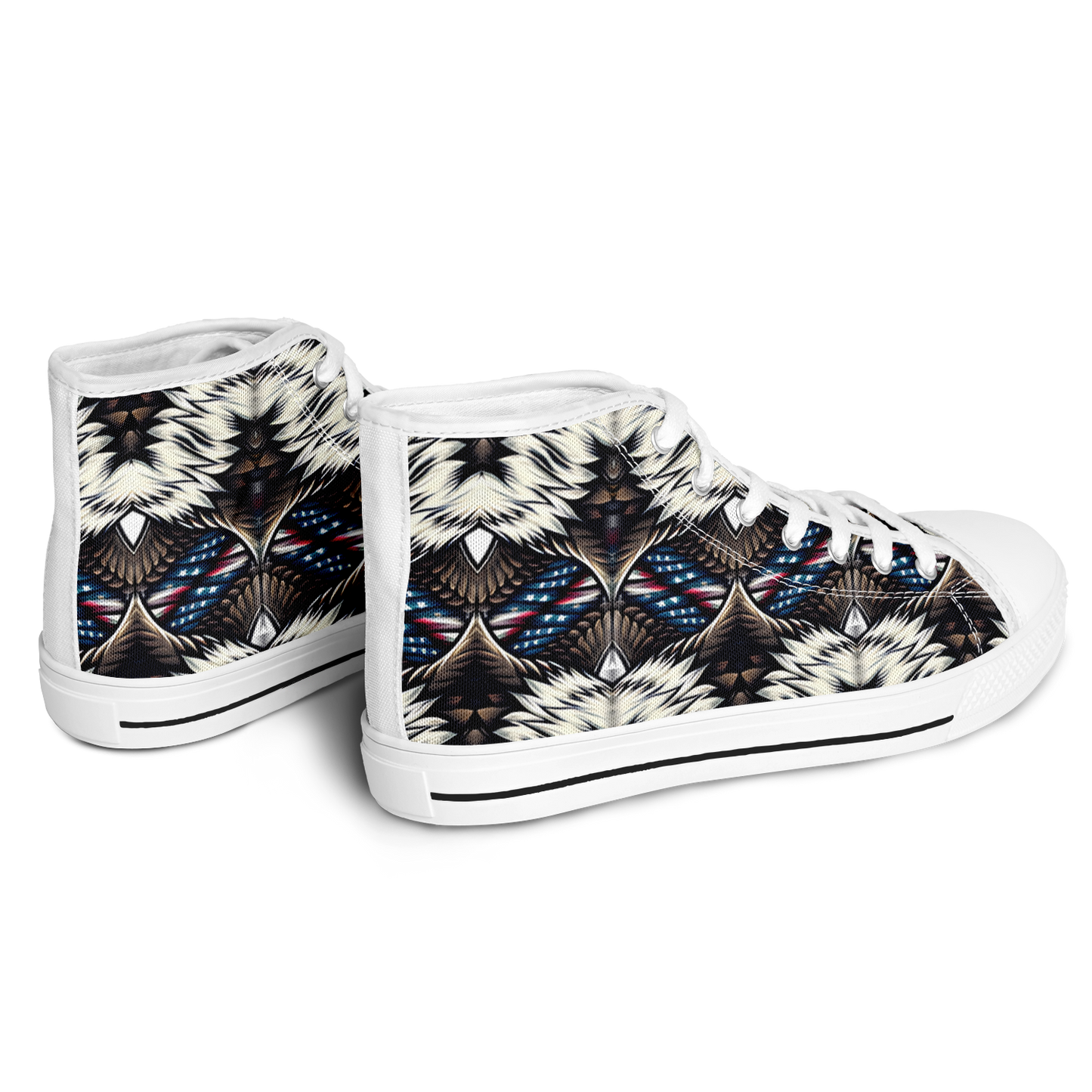 Men's  Patriotic Stars & Stripes Pattern All Over Print Urban Peak High Top Shoes