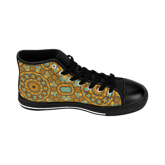 Women's Mosaic Patterned High-Top Sneakers
