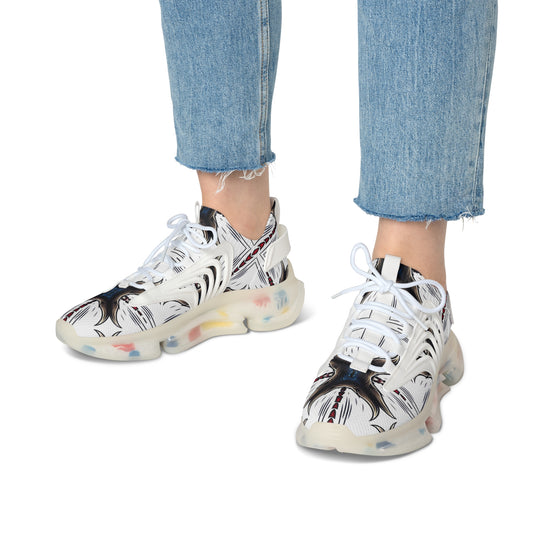 Women's Mesh Abstract Symmetry Pattern Athletic Sneakers