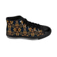 Men's Geometric Gold & Black Pattern High Top Sneakers