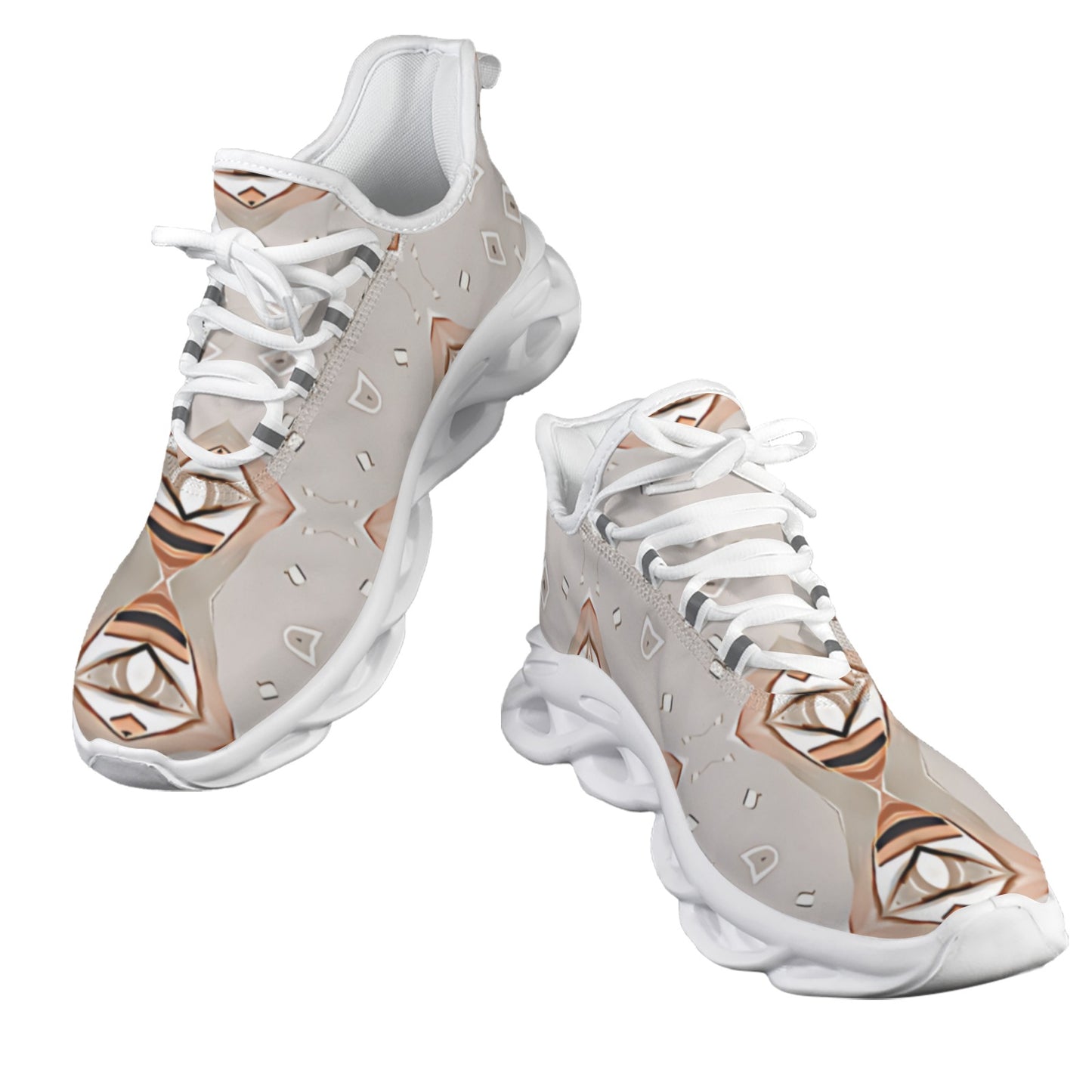 Women's Neutral Boho Graphic Pattern All-Over Print Twisted Sole Sneakers