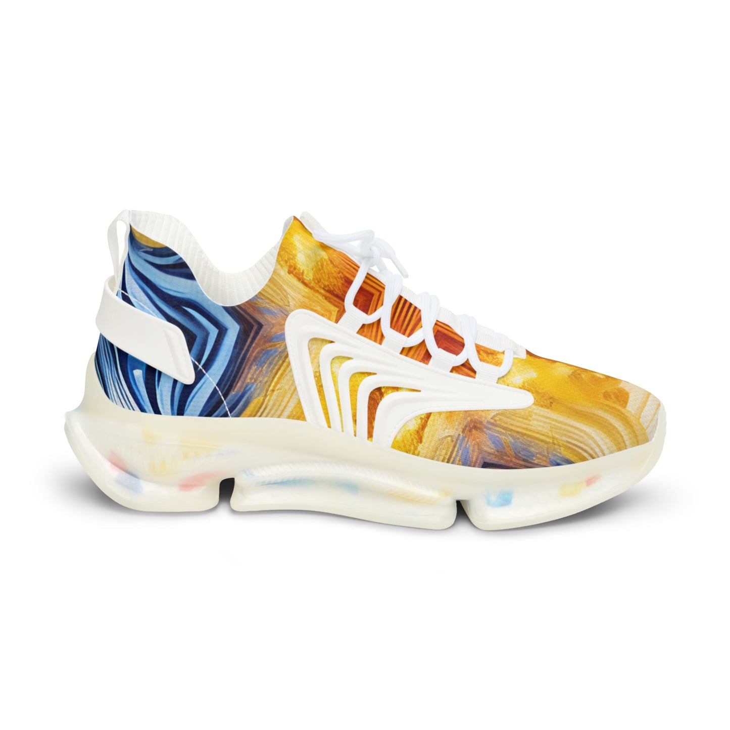 Men's Vibrant Sunrise Tie-Dye All Over Print Athletic Mesh Sneakers
