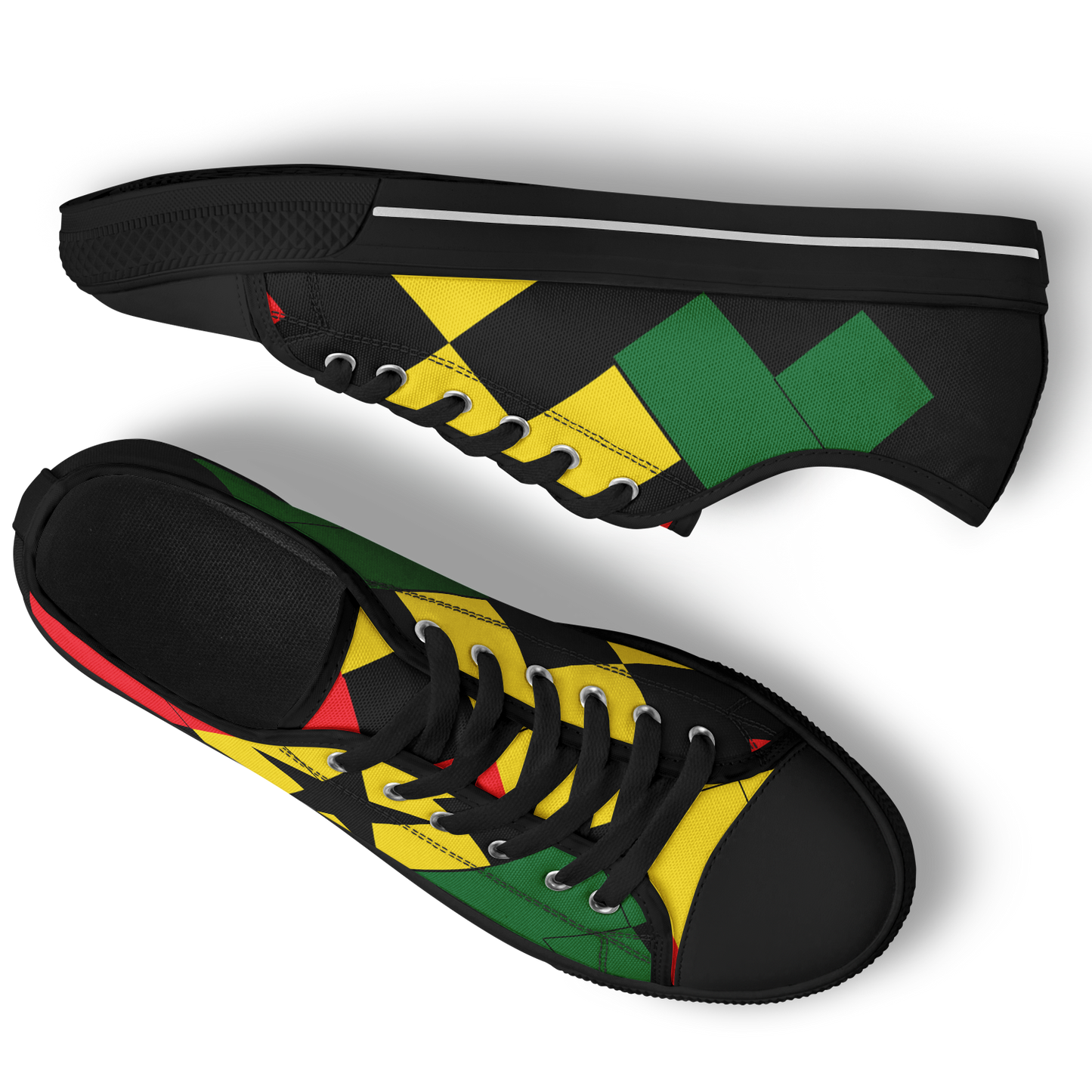 Women's Red Yellow Green and Black Stars Urban Peak Low Shoes