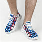 Men's Red White Blue Geometric Pattern All-Over Print All Over Print Twisted Sole Sneakers